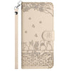 For Samsung Galaxy A36 / A56 5G Cat Embossing Pattern Leather Phone Case with Lanyard(Beige)