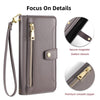 For Samsung Galaxy S25+ 5G Sheep Texture Cross-body Zipper Wallet Leather Phone Case(Grey)