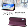 For iPhone XR RC01 Dual-Folded Magnetic Suction RFID Leather Phone Case(Violet)