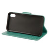 For iPhone XR Embossed Butterfly Pattern Horizontal Flip Leather Case with Card Slot & Holder & Wallet & Lanyard (Green)