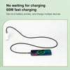 Type-C to 8 Pin Silicone Data Cable Phone Anti-lost Crossbody Lanyard, Length: 1.2m(Purple)