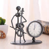 Iron Stainless Steel Small Table Clock Retro Personality Clock Birthday Gift(C62 Cello Clock)
