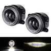 2 PCS DC12V-30V / 30W / 3A / 1440LM 12LEDs  4 inch Car LED Colorful Fog Light, Style: Black Background(White Light)