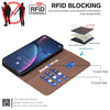 For Samsung Galaxy A26 Geometric Pattern RFID Leather Phone Case(Brown)