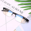 Anti Blu-ray Business Eye Glasses for Men Metal Frame Plain Glass Spectacles(Matte Black Frame)