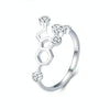 Bee Honeycomb S925 Sterling Silver Open Ring