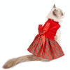 Christmas Plaid Dog/Cat Skirt (Red, L)