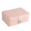 zk-0025 Multifunctional Double Layer PU Large Capacity Earring Ring Jewelry Box(Lotus Color)