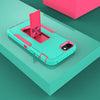For iPhone SE 2022 / SE 2020 / 8 / 7 Magnetic Holder Phone Case(Green + Rose Red)