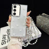 For Samsung Galaxy S23+ 5G Little Fresh Bow Neck Chain TPU Phone Case(White)