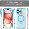 For iPhone 15 Pro Max MagSafe Frosted Translucent TPU + PC Full Coverage Phone Case(Blue)