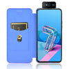 For Asus Zenfone 7 ZS670KS / ZenFone 7 Pro ZS671KS Carbon Fiber Texture Horizontal Flip TPU + PC + PU Leather Case with Card Slot(Blue)