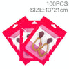 100pcs 1321cm HD Transparent Window Phone Case Decoration Sealed Bag (Rose Red)