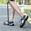 Summer Large Size Men Beach Shoes Leather Breathable Wading Casual Sandals, Size: 45(Blue)