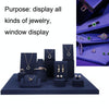 9x10x6cm Bracelet Holder Jewelry Display Props Blue Microfiber Window Necklace Earring Ring Stand
