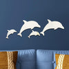 4pcs /Set Acrylic Dolphin Stereo Wall Stickers Home Wall Decoration(Gold)