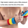 2PCS Basketball Badminton Tennis Running Fitness Towel Sweat-absorbent Sports Wrist(Red Yellow Blue)