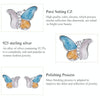 S925 Sterling Silver Three Colors Butterfly Ear Studs Women Earrings