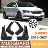 For Skoda Superb 2016-2021 4pcs/Set Car Auto Soft Plastic Splash Flaps Fender Guard