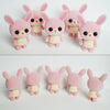 Little Cute PVC Flocking Animal Rabbit Dolls Creative Gift Kids Toy, Size: 5.5*3.5*7.7cm(Pink)