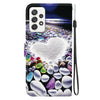 For Samsung Galaxy A33 5G Crystal Texture Colored Drawing Leather Phone Case(Heart Shaped)