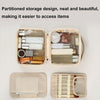 Large Capacity Cosmetic Storage Bag PU Waterproof Travel Toiletry Bag(Beige)