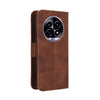 For Realme 13+ 5G Global Skin Feel Calf Texture Card Slots Leather Phone Case(Brown)