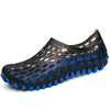 PVC + EVA Material Wading Beach Shoes Couple Breathable Slippers, Size: 43(Black+Blue)