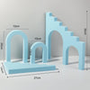 Ladder Combo Kits Geometric Cube Solid Color Photography Photo Background Table Shooting Foam Props (Light Blue)
