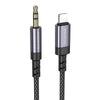 Borofone BL24 3.5mm to 8 Pin Graceful AUX Audio Cable, Length:1m(Gray)