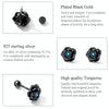 S925 Sterling Silver Black Rose Ear Stud Women Earrings
