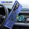 For Samsung Galaxy S25 Ultra 5G MagSafe Magnetic Shockproof Phone Case with Ring Holder(Navy Blue)