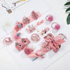 18pcs / Sets Baby Hair Accessories Girls Hairpin Hair Ring Boxed(Pink)