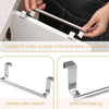 No-Punch Stainless Steel Over Door Towel Rack Cabinet Door Rag Hanging Holder, Length: 36.5cm Silver