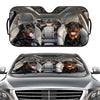 70x138cm Printed Car Sun Protection Heat Insulation Sunshade(Black Dog)