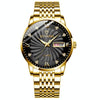 BINBOND B3034 Diamond 30m Waterproof Business Watch Men's Butterfly Buckle Luminous Quartz Watch(Full-gold-Black-Gold Nail)