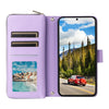 For Samsung Galaxy S24 5G Nine-card Slots Zipper Wallet Bag Leather Phone Case(Purple)