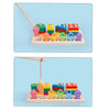 2-in-1 3D Magnetic Fishing Column Shape Matching Wooden Toys,Style: MZM