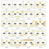 20 PCS Waterproof Bronzing Face Tattoo Stickers Party Masquerade Face Stickers(VS-032)