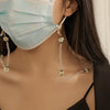 Mask Anti-Lost Beads Hanging Chain Fashion Crystal Beads Small Flower Glasses Chain(White Flowers)