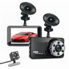 T638+ Car DVR USB Hidden Dual-lens Driving Recorder HD Reversing Video Monitor