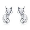 S925 Animal Earrings Jewelry Origami Fox Sterling Silver Girls Earrings