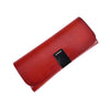 K064 Multifunctional Vegetable Tanned Leather Glasses Storage Box(Dark Red)