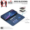 For Samsung Galaxy A26 Geometric Pattern RFID Leather Phone Case(Blue)