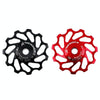MEROCA Ceramic Bearing Mountain Bike Guide Wheel(11T Red)