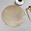 2 PCS Fashion Round Hollow Placemats PVC Table Mats Coffee Cup Pad(Gold)