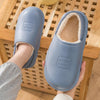 Winter Warm Velvet Thick Waterproof Cotton Slippers, Color: Blue Gray 599(44-45)