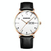 BINBOND B3820 30M Waterproof Ultra-thin Quartz Luminous Starry Watch, Color: Black Leather-Rose Gold-White