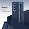 For Samsung Galaxy Z Fold3 5G Integrated PC + PU Phone Case with Pen / Pen Box(Blue)