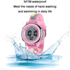 JNEW A380-86664 Children Cartoon 3D Happy Small Elephant Alarm Waterproof Sports LED Digital Watch(Light Blue)